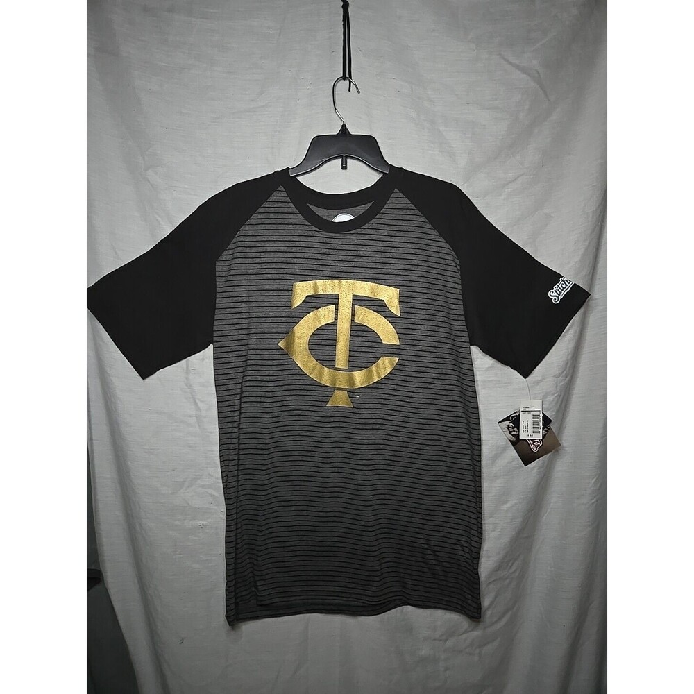 Minnesota Twins (Stitches) Gray Medium Embroidered Polyester / Cotton T Shirt
